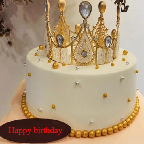Image of Edible Bright Gold Sugar Pearls Candy Sprinkles 120G / 4.23Ounce Baking Cake Sprinkles Cupcake and Cake Topper Cookie Decorations Wedding Party Valentines Halloween Christmas Supplies