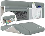 Comfortable Baby Bath Kneeler and Elbow Rest Pad Set - Kneeling Pad Bath Mat with 4 Toy Organizer Pockets,Non-Slip Baby Bathtub Mat, Waterproof and Easy to Clean