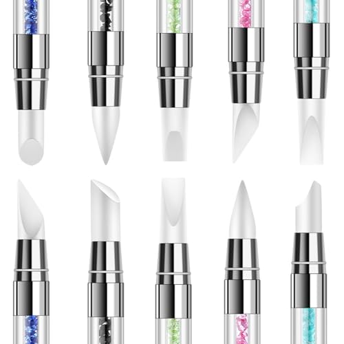 Image of Keli 5 Pcs Dual Head Silicone Nail Art Sculpting Tool Set, Professional 3D Nail Design Pen for UV, Poly Gel & Acrylic, Nail Carving Shaping Brush, Manicure DIY Tools for Salon & Home Use