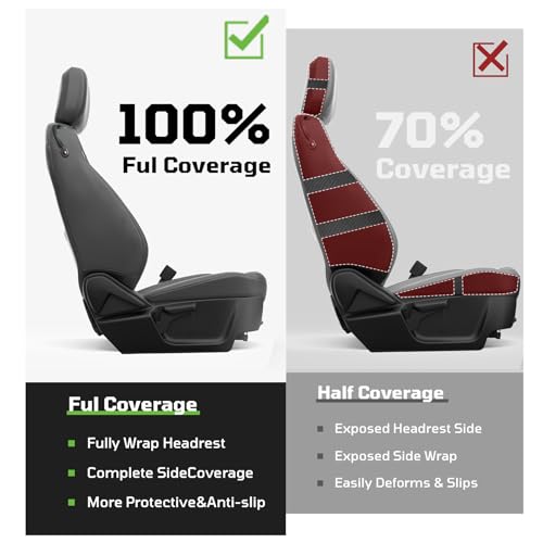 Image of Custom Leather Car Seat Covers for Ford Mustang 2015-2023 Coupe,Black