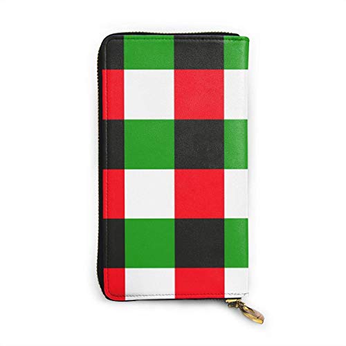 Preisvergleich Produktbild JHGFG British Traditional Lattice Hintergrundkarte Echtes Leder Geldbörse Lange Damen Geldbörse Handtasche Multi Kartenhalter Organizer Für Frauen Angepasst