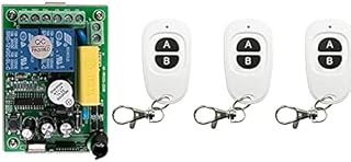 220V 2CH 10A RF Wireless Switch Relay Receiver Remote Controllers & 3* White AB Keys Waterproof Transmitter