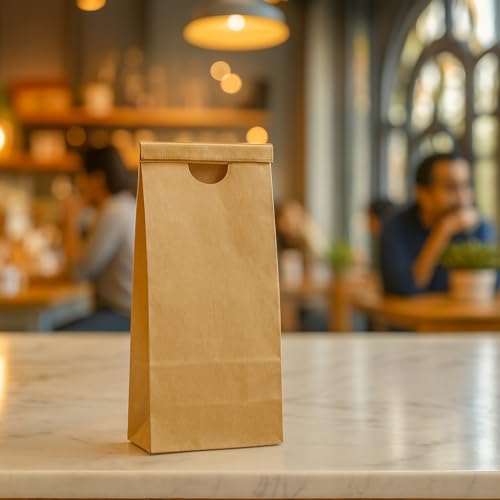 Bolsa de corbata de papel Kraft contra la humedad para alimentos secos 1 LB 8