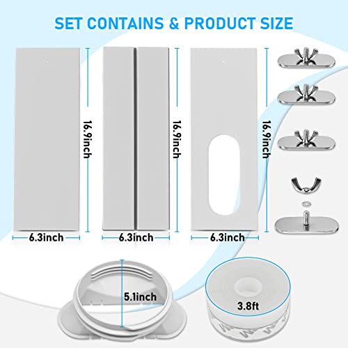 RUIZHI Fensterabdichtung für Mobile Klimageräte,Einstellbare Fenstergleit Kit Platte Klimaanlage Windschutz für tragbare Klimaanlage,Rollladen-Fensterblende Zubehör Klimageräte(13CM (5,1)