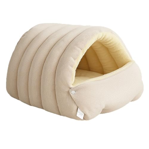 kesurpae Caseta Desmontable para Mascotas, Ideal para Perros y Gatos. Fácil de Limpiar. Aislamiento Grueso. Cómoda y Apta para Ambos sexos, Beige, 45 * 30 * 19 cm