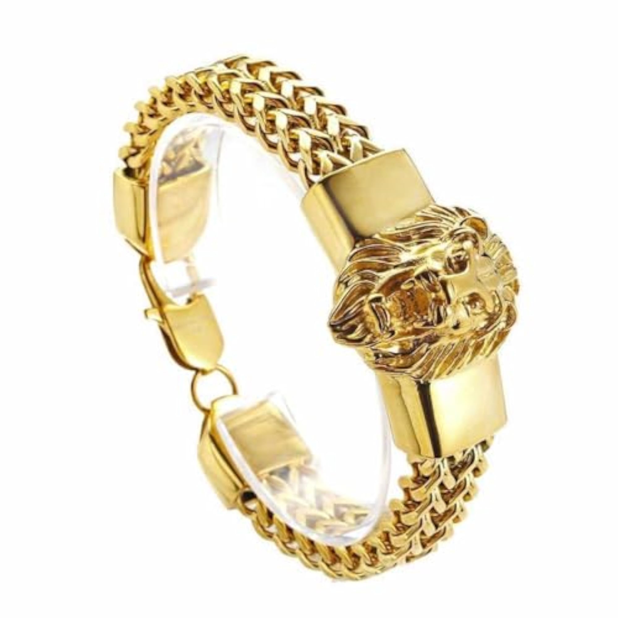 Men's Stainless Steel Lion Head Chain Bracelet, Stylish Gift