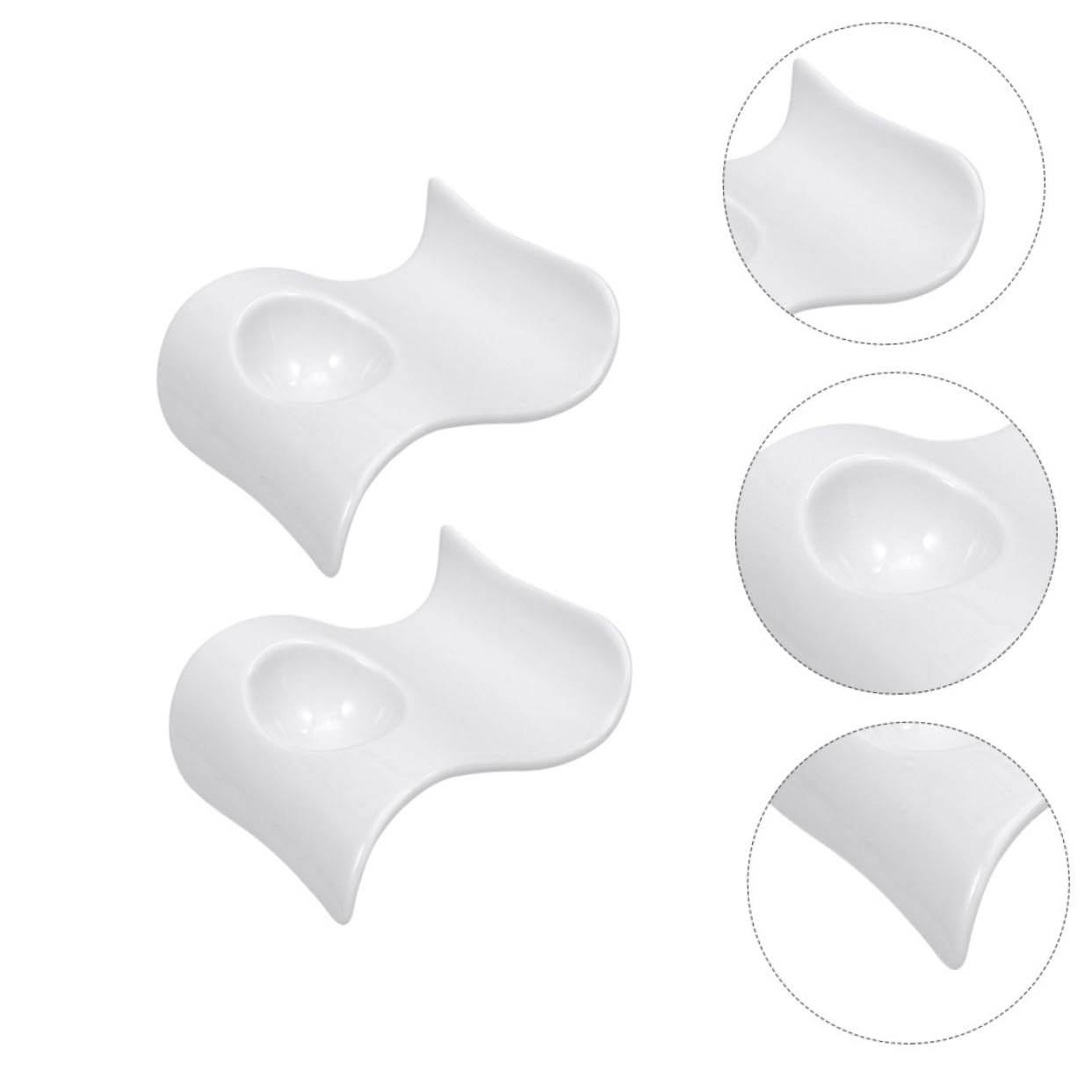 Alipis Coquetiers en Céramique Blanche pour Tenir Œufs Durs Modernes et Élégants 6 Pièces Plateaux de Conservation Pratiques Petit Déjeuner