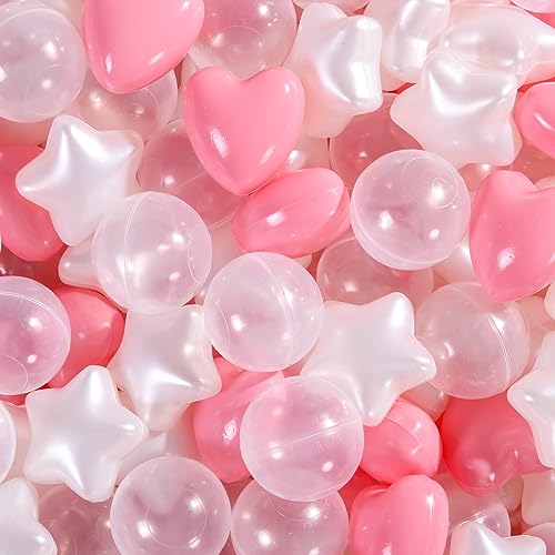 Image of Heopeis Ball Pit Balls 100 200 500 Plastic Balls for Toddlers Phthalate Free BPA Free Non-Toxic Crush Proof Balls Play Toys Pool Balls for Kids Ball Pit/Kiddie Pool/Playpen