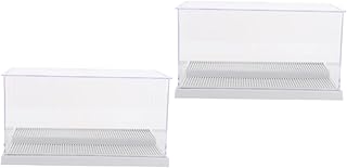 ibasenice 2 Peças Caixa De Armazenamento Caixa De Exibição Vitrine Vitrine Para Plásticos Colecionáveis Caixa De Armazenamento De Plástico Com Tampa Modelo Expositor Acrílico Com Tampa