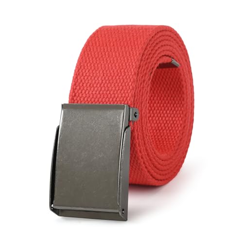 Image of Mile High Life Canvas Web Belt | Cut to Fit Up to 52 inch | Flip-Top Matte Silver Nickel Buckle 12 Colors