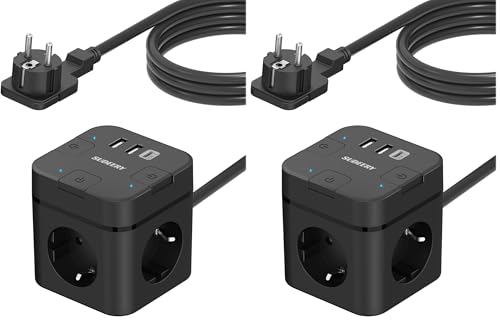 Multiprise USB de type C bloc cube 3 prises de terre SUDEERY