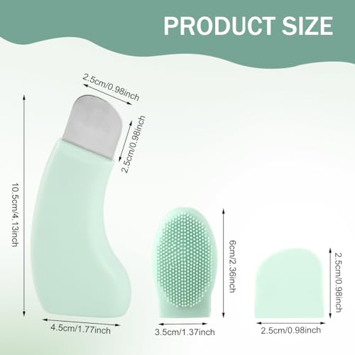 Image of MAYCREATE 3-in-1 Blackhead Remover Tool, Blackhead Scraper with Double-Sided Silicone Face Cleansing Brush, Deep Pore Cleaner for Nose, Chin & Facial Exfoliation