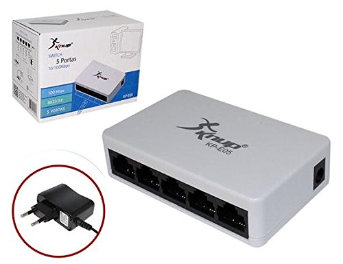 Switch 5 Portas Kp-e05 Knup 10/100mbps Função Auto Mdi/mdix
