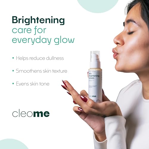 Image of Cleome Skin Brightening Cream for Women & Men with Kojic Acid, Glycolic Acid & Alpha Arbutin | Pigmentation Cream for Dark Spots & Uneven Tone | Non-Comedogenic | Dry, Oily, Acne Prone & Normal Skin | 50ml