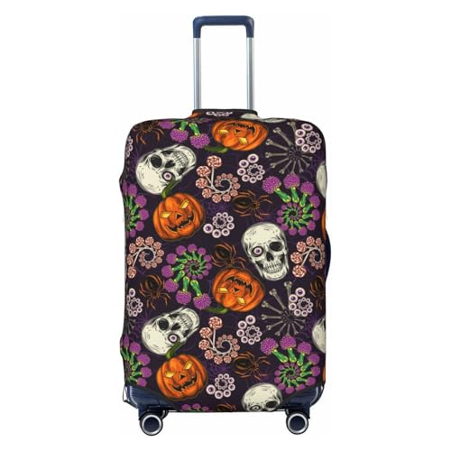 Halloween With Skull For Travel Luggage Cover Suitcase Protector Fits 18-32 Inch Travel Luggage Protector Elastic Luggage Anti-Scratch Suitcase Cover