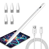 Stylet Tablette Universel Stylo Tactile Écran Capacitif pour Dessin et Écriture avec 4 Pointes de Remplacement Paume répulsion Compatible avec iOS Android Pad Téléphone
