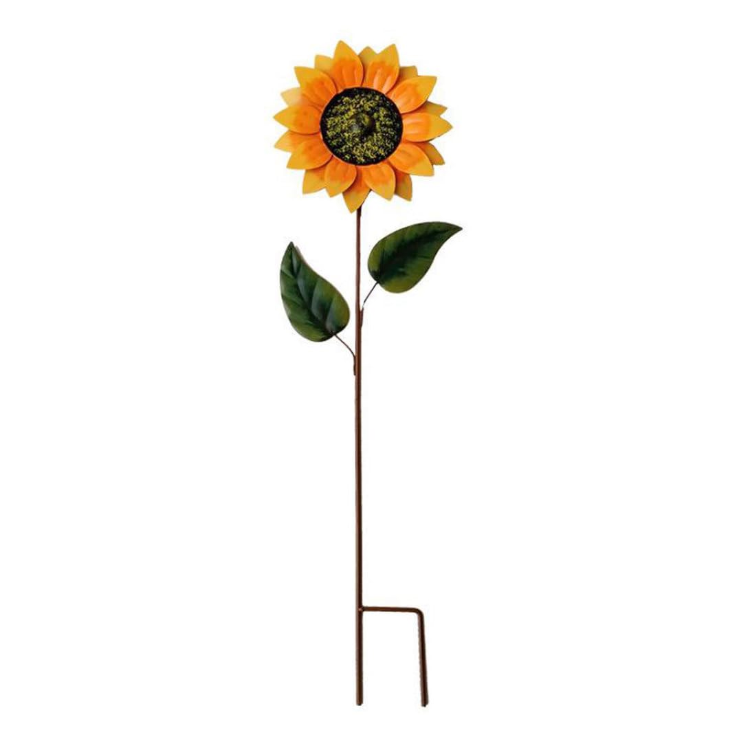 Monetais Sunflower Windmill Wrought Iron Garden Yard Outdoor Art Decoration Flowers Wind Spinner garden metal decoration