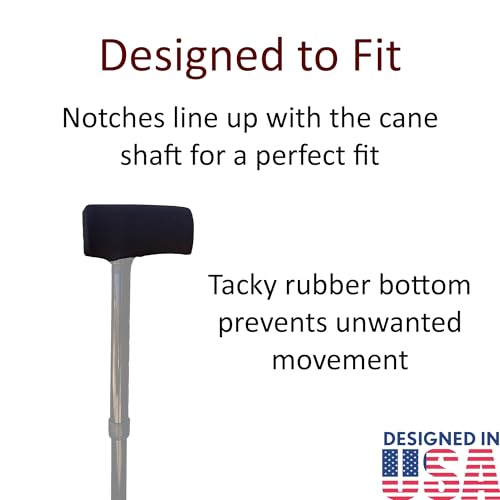 T-Handle Cane Pad – Crutcheze Premium Foam Grip Cover for Walking Canes – Soft Handle Cushion for Arthritis, Injury, Seniors – Black Mobility Accessory – Designed in USA - Thumbnail 5