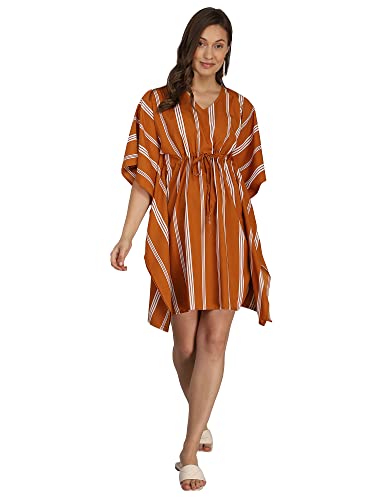 Image of SEREIN Women's Kaftan Dress (Kaftan Dress with Adjustable Waist String & v-Neck)