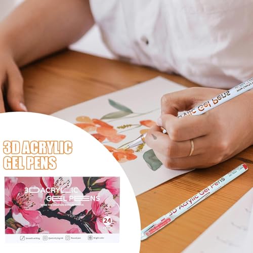 Stylo à Gel Acrylique 3D multicolore pour dessin sur bois et toile de peinture