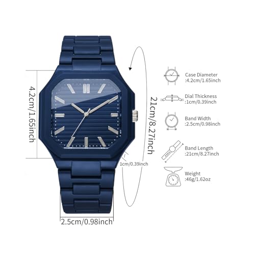 Image of Shocknshop Minimalist Creative Square Analog Casual Plastic Chain Strap Wrist Watch for Men Boys -WCH382