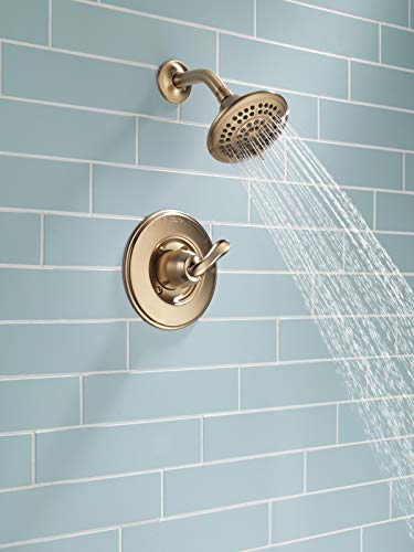 Image of Delta Faucet Linden 14 Series Single-Function Shower Trim Kit with 5-Spray Touch-Clean Shower Head, Champagne Bronze T14294-CZ (Valve Not Included)