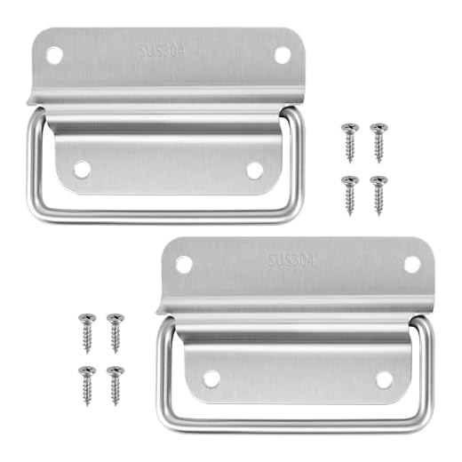 JAX JIADAXIN 2 Pack 304 Stainless Steel Cabinet Handles, Rust-Proof Heavy Duty Pull Handles for Toolbox, Wardrobe, Chest, and Drawer, Silver Satin Finish, 4 Inch, with Mounting Screws
