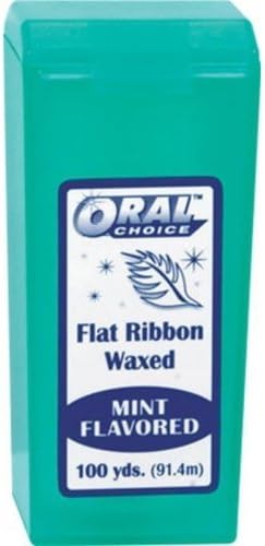 Waxed Flat Ribbon Mint Dental Floss,100 yd,6 pc