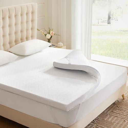 Image of Eiayeebil 2 Inch Memory Foam Mattress Topper King, Memory Foam Pad with Removable & Washable Cover, Bed Topper for Back Pain, Non-Slip Ventilated Design 9006-king-2-v2
