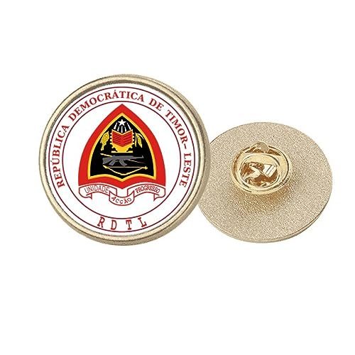 Broche ronde en métal doré de qualité supérieure Timor oriental