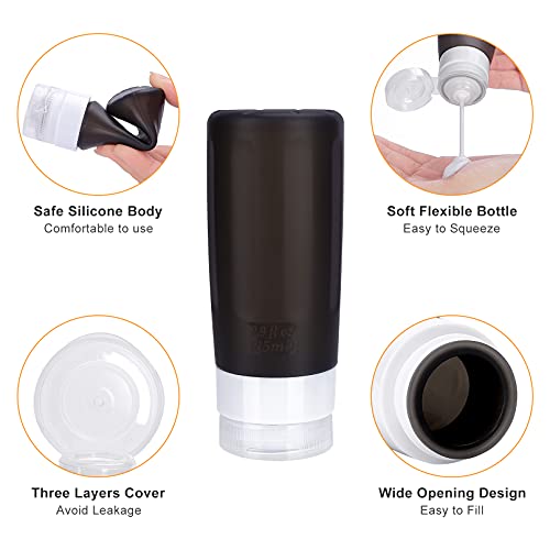 Morfone 16 Pack Silicone Travel Bottles Set For Toiletries Tsa Approved Travel Containers Leakproof Squeezable Refillable Travel Accessories 2Oz 3Oz For Shampoo Conditioner Lotion Liquids (Bpa Free) #TOP2