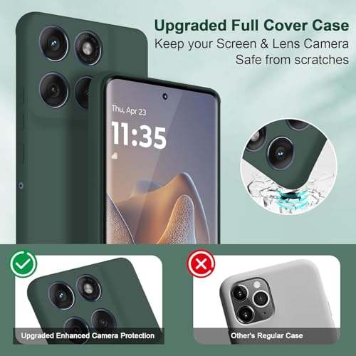 Image of DIZORO Microfiber Candy Case for Motorola G86 Power 5G Smooth Touch Cushion Liquid Soft Silicone Gel Rubber Phone Cases Non-Slip Full Body Protective Shockproof Back Cover -Lavender Olive
