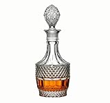 Whiskey Decanter with Airtight Stopper, Liquor Decanter, Lead-Free Crystal Wiskey Brandy Vodka Bourbon Decanter for Gift, Home, Bar, Party Decor, Clear (Diamond)