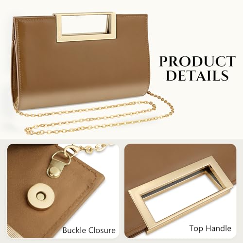 Image of Gets Clutch Purses for Women PU Leather Evening Handbag for Formal Wedding Party Clutches Small Crossbody Bag with Chain