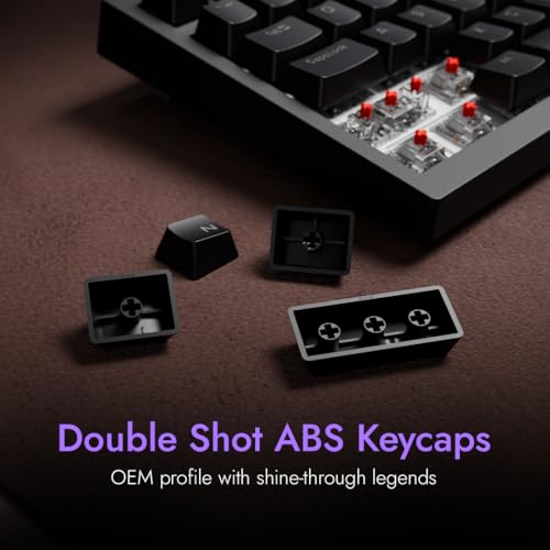 Image of Kreo Swarm X Wireless Mechanical Gaming Keyboard - Huano Red Switches, Pass Through Keycaps with RGB, Tri-Mode Connectivity (2.4Ghz /Bluetooth /Wired), 5-Pin Hot-Swap, for Windows & MacOS (Black)