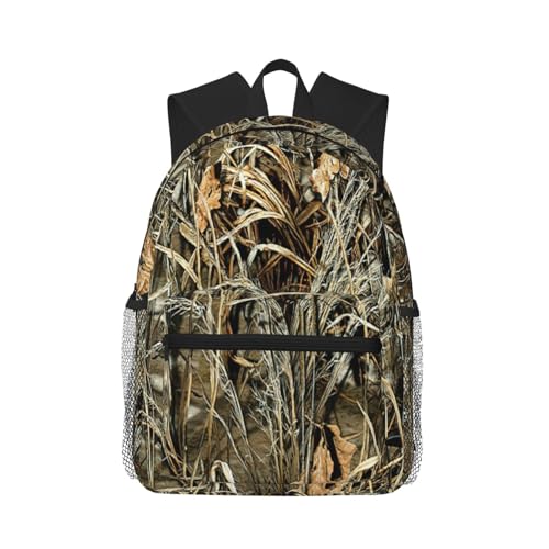 Sac à dos de voyage léger camouflage jaune pour éviter le mal de dos en marchant