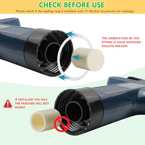 Image of Toilet Plunger, High Pressure Air Drain Blaster with Real-Time Heavy Duty Drain Clog Remover, Powerful Toilet Unclogger Plungers for Bathroom, Shower, Kitchen, Floor