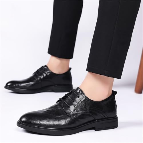 Mens Lace up Genuine Leather Brogue Wingtip Oxford Shoes Formal Business Wedding Derby Dress Shoes3