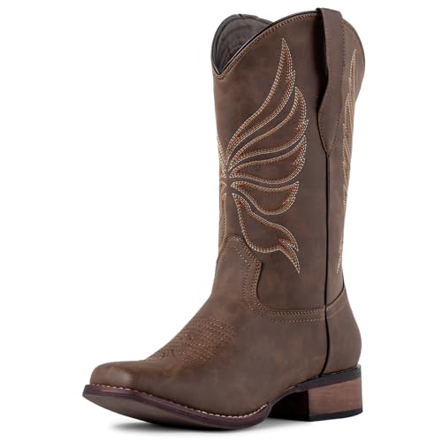 J's.o.l.e Cowboy Boots for Women Square Toe Cowgirl Boots Ladies Fashion Western Boots