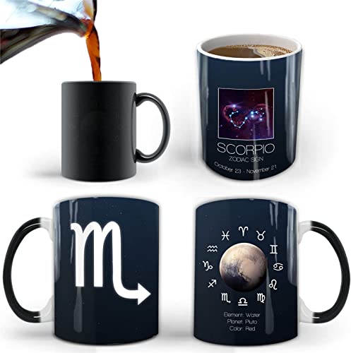 Aigori, Scorpio Gifts, Scorpio Zodiac Sign Mug(11Oz), Astrology Sign, Heat Sensitive Color Changing Constellation Coffee Mugs, Oct Nov Birthday Christmas Gifts For Women Men Friends (1Pc) #TOP4
