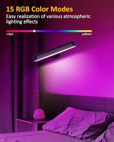 KENNEAS Wireless Picture Lighting, Wall Light, Indoor Outdoor LED with 3 Modes, Rechargeable Battery-Operated Wall Lights, Brightness Adjustable for Remote Control with Timer (Black, 2 Pack, 2)