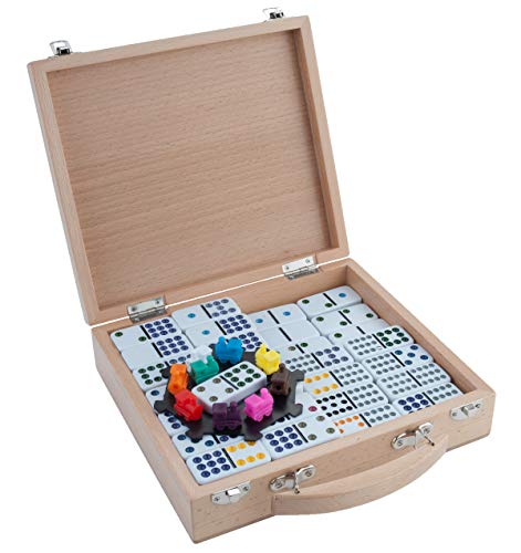 Mexican Train Dominoes en Caja de Madera miniatura 1