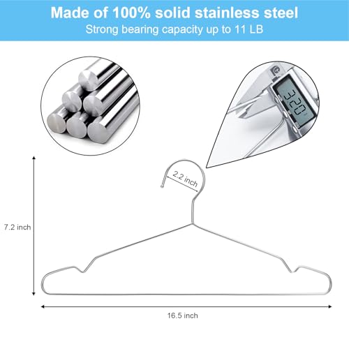 Clothes Hangers 30 Pack Coat Hangers Non Slip Wire Hanger Clothing Heavy Duty Seropy Metal Hangers Space Saving Ultra Thin of Stainless Steel Hanger - Thumbnail 4