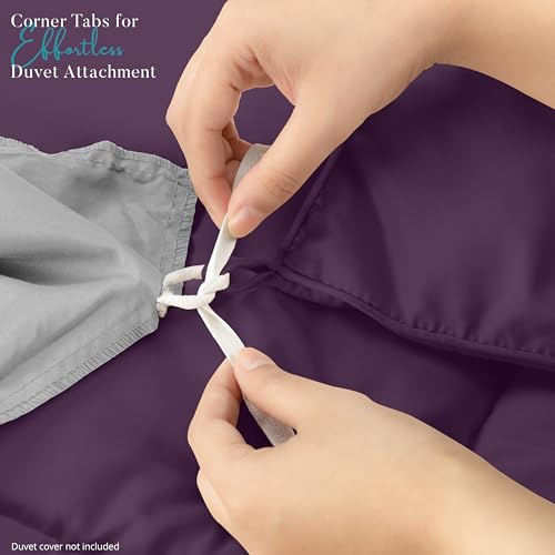 Utopia Bedding Comforter Duvet Insert, Quilted Comforter with Corner Tabs, Box Stitched Down Alternative Comforters Twin Size (Plum)