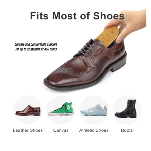 Adjustable Heel Lifts for Shoes, 1/4'' Height Increase Insoles for Achilles Tendonitis, Heel Pain, Leg Length Discrepancy, Plantar Fasciitis, Shoe Lifts Men, Women (Brown, Medium (1 Pair))3