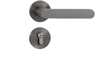 BTYKUYOO Cerradura de Puerta con Cerradura magnética Dividida, Moderna y silenciosa, de Madera Maciza, de aleación de Zinc, for Dormitorio, Color Negro(Gun Gray with 5845 Silent)