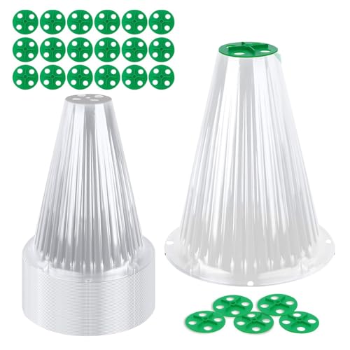 Campana para plantas, cúpula de jardín, 20 fundas protectoras transparentes para plantas con ventilación, cúpulas de humedad reutilizables, para protección contra el sol, heladas, caracoles, 20 x 24