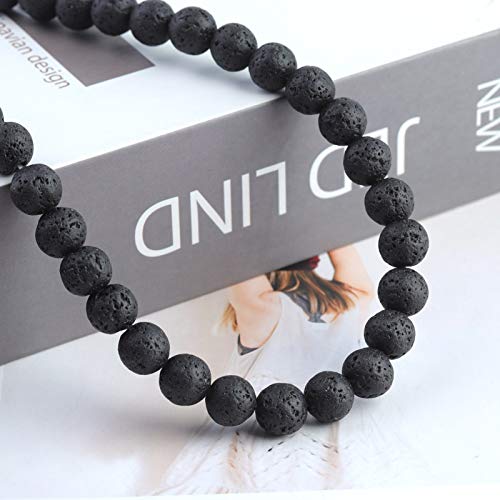 Image of Natural Stone Beads 6mm Black Lava Polished Round Smooth Gemstone Beads for Jewelry Making 15 Inch(Black Lava,6mm)
