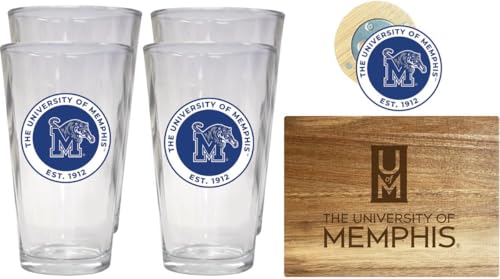 Pack Cocina Licenciado Memphis Tigers con 4 Vasos y Abridor