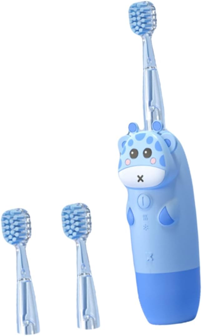 Children's Sonic Electric Toothbrush Set 4pcs Colorful Deer Design Electric Brush for Boys and Girls No Battery Included Suitable for Ages 3-8 Soft Bristles for Gentle Cleaning